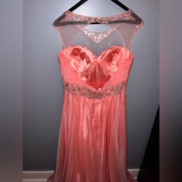 Empire Cut Prom Dress with Beading, Sequins, and Sheer detailing - Picture 6 of 12